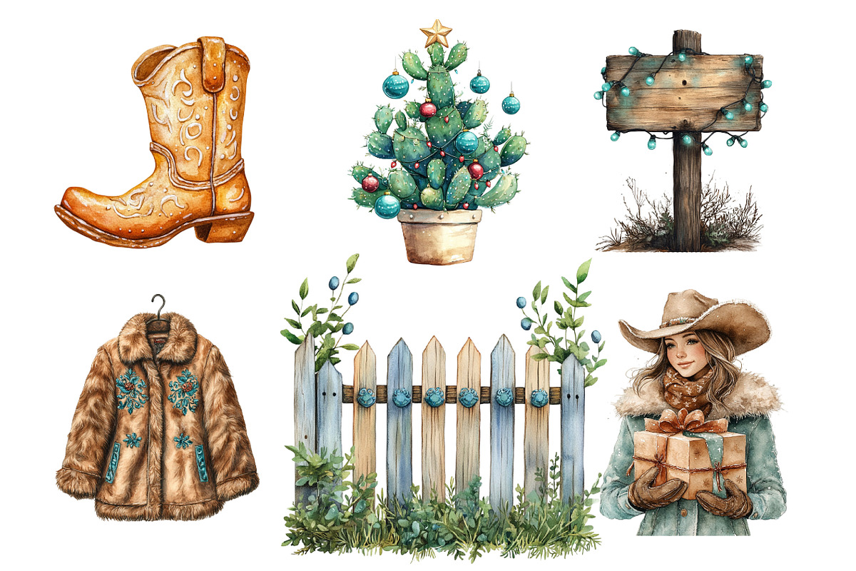 Southwestern Christmas PNG Bundle, an Illustration by SinaCreation (Photo 3 of 7)