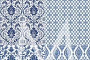 Blue Toile de Jouy Pattern Paper Set, a Pattern Graphic by Maishop (Thumbnail 2 of 15)