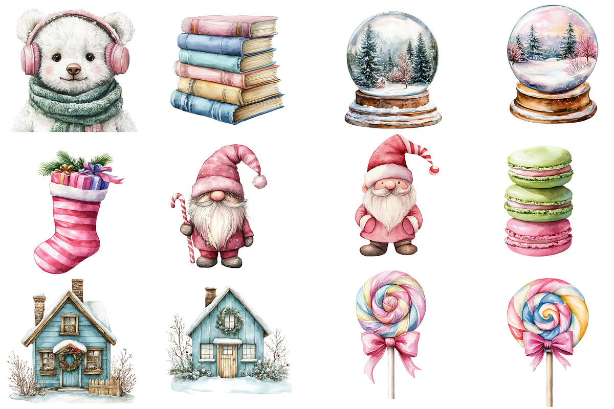 Christmas Watercolor Clipart, an Illustration by Designworld (Photo 3 of 5)