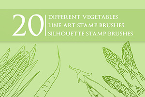 40 Procreate Vegetable Stamp Brushes