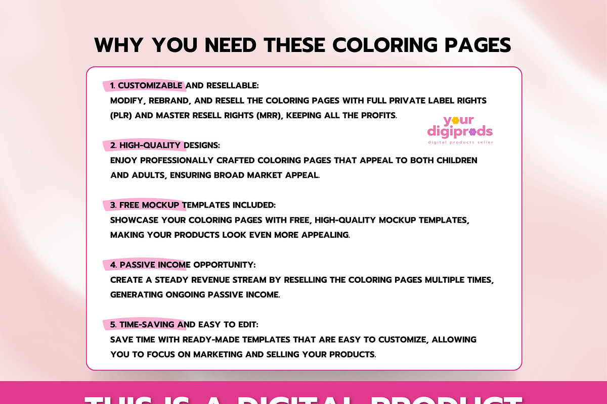 Coloring PNGs Bundle with PLR & MRR, an Animal Illustration by Your DigiProds (Photo 6 of 6)