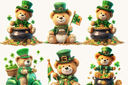 St. Patrick Teddy Bear Clipart, a Seasonal Illustration by BusyDaydesign (Thumbnail 2 of 8)