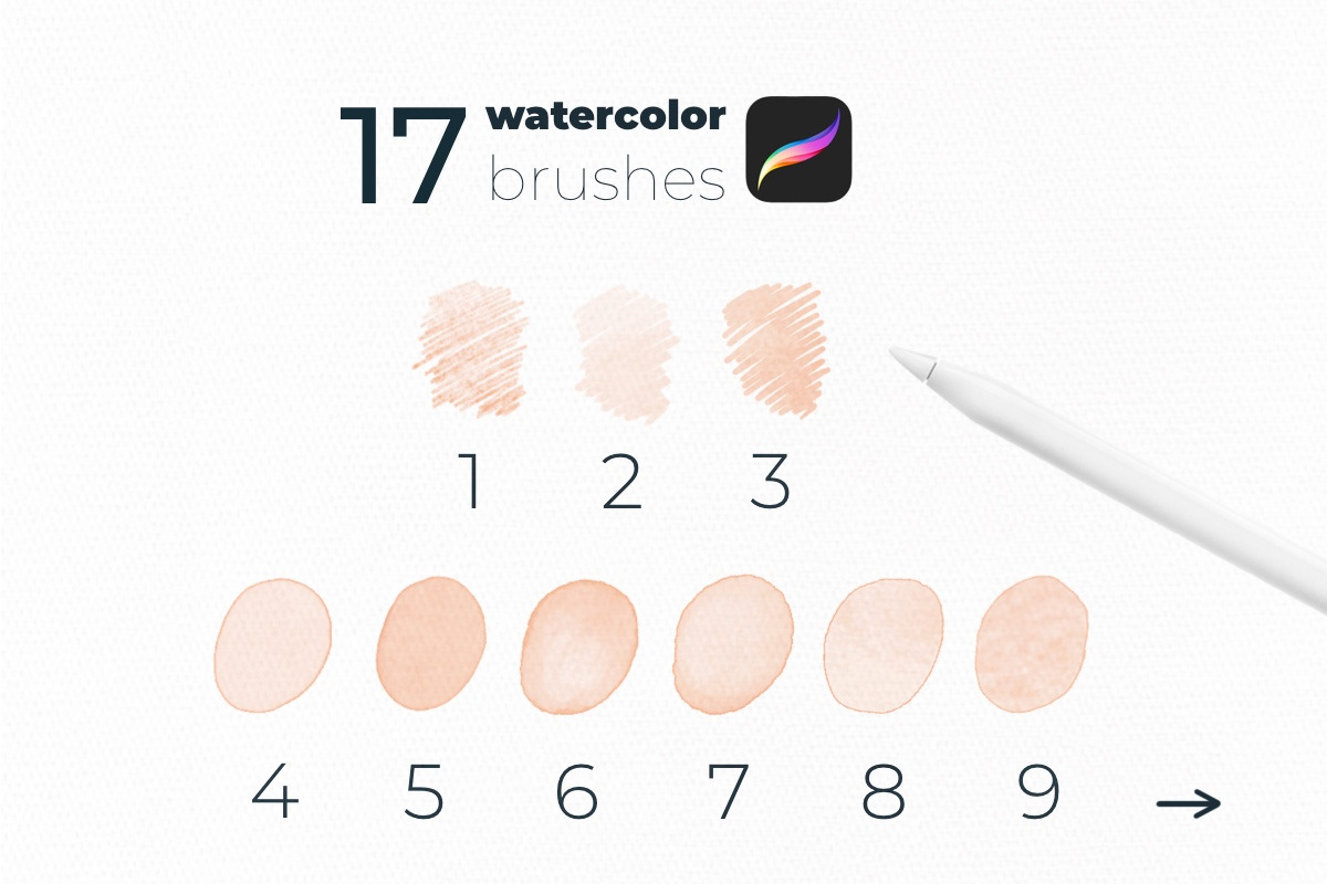 Digital realistic watercolor brushes, a Brush Add-On by tetiartline (Photo 2 of 7)