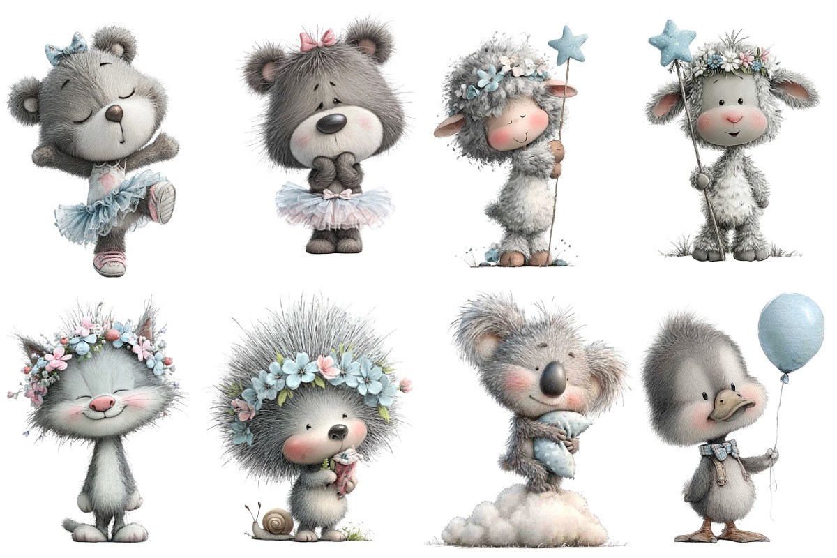 Watercolor Nursery Animals Clipart, an Illustration by Designworld (Photo 2 of 5)