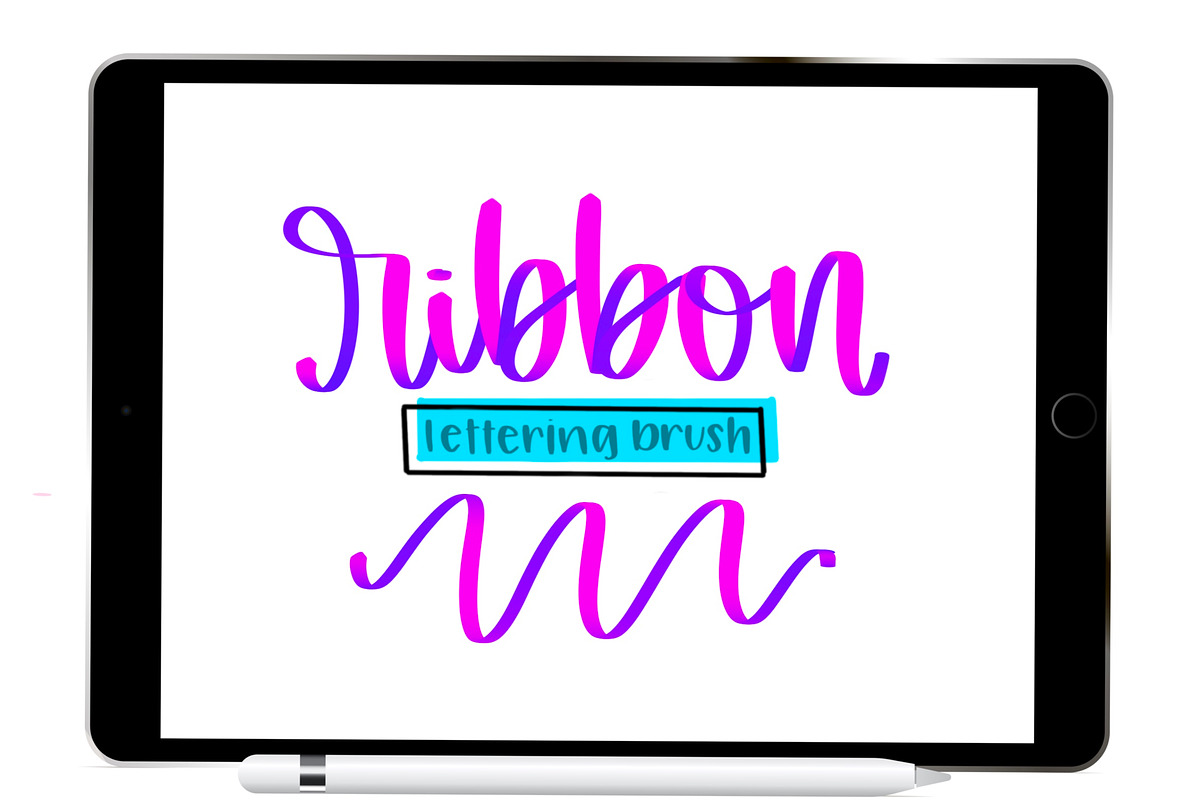 Ribbon Procreate Lettering Brush, a Brush Add-On by Blue Strawberry Studio (Photo 1 of 6)