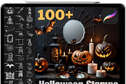 Procreate Spooky Halloween Stamps, a Brush Add-On by OneBerryCreations (Thumbnail 1 of 3)