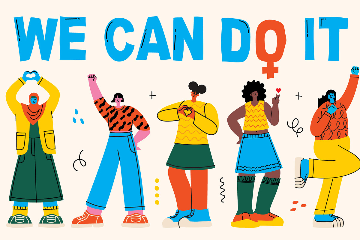 Women's Day illustrations set, a Seasonal Illustration by Virinaflora (Photo 4 of 5)
