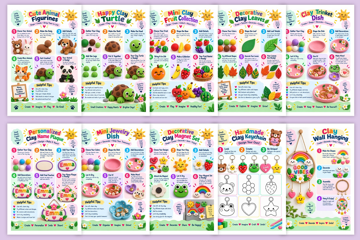 Air-Dry Clay Creations, a Stationery Template by Designmela01 (Photo 3 of 6)