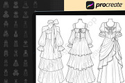 120 Procreate Dress Stamps, a Brush Add-On by DrawingStoryShop (Thumbnail 4 of 6)