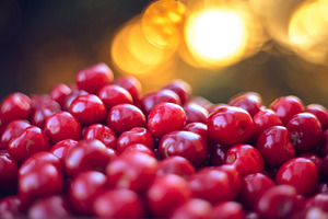 Fresh sweet red cherry in a bowl containing cherry, fresh, and food, a Food & Drink Photo by Mark Borbely