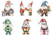 Christmas Gnomes & Gifts Clipart, an Illustration by CraftArtStudio (Thumbnail 3 of 6)