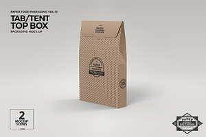 Tab Tent Top Box Packaging Mockup