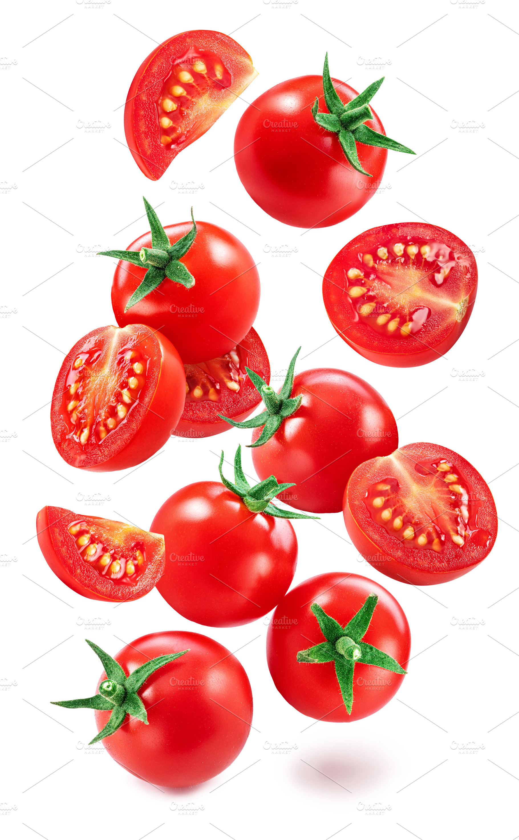 Cherry tomatoes and tomato slices, a Food & Drink Photo by Volff