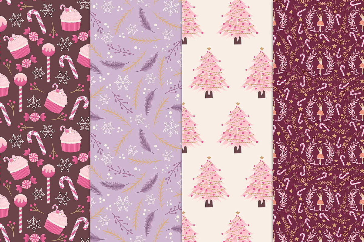 Sugarplum Christmas Patterns, a Pattern Graphic by The Audacious Brush (Photo 3 of 7)