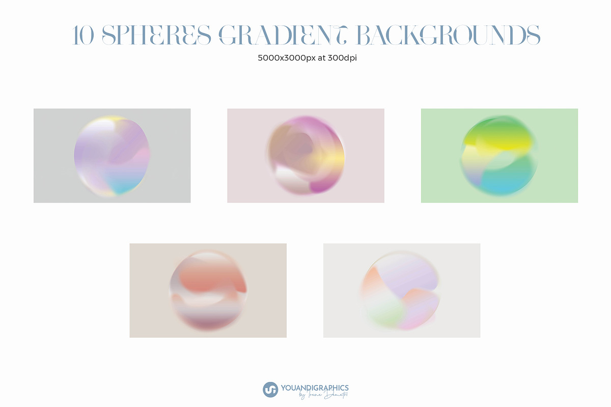 Gradient Spheres Animated & Still, a Background Graphic by Youandigraphics