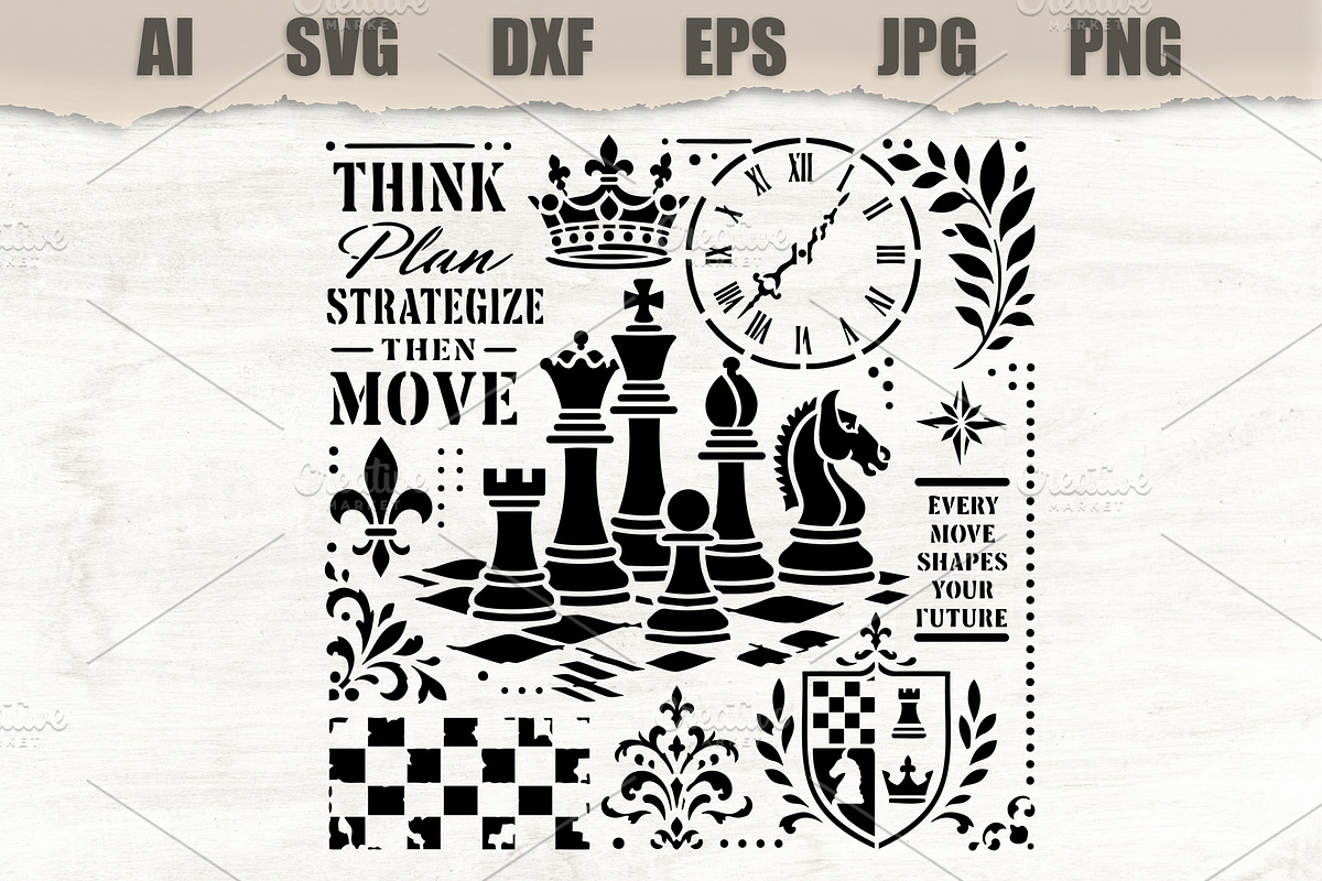 Stencil Chess Strategy Vintage, an Object Illustration by MARYCRAFTIRIA (Photo 1 of 3)
