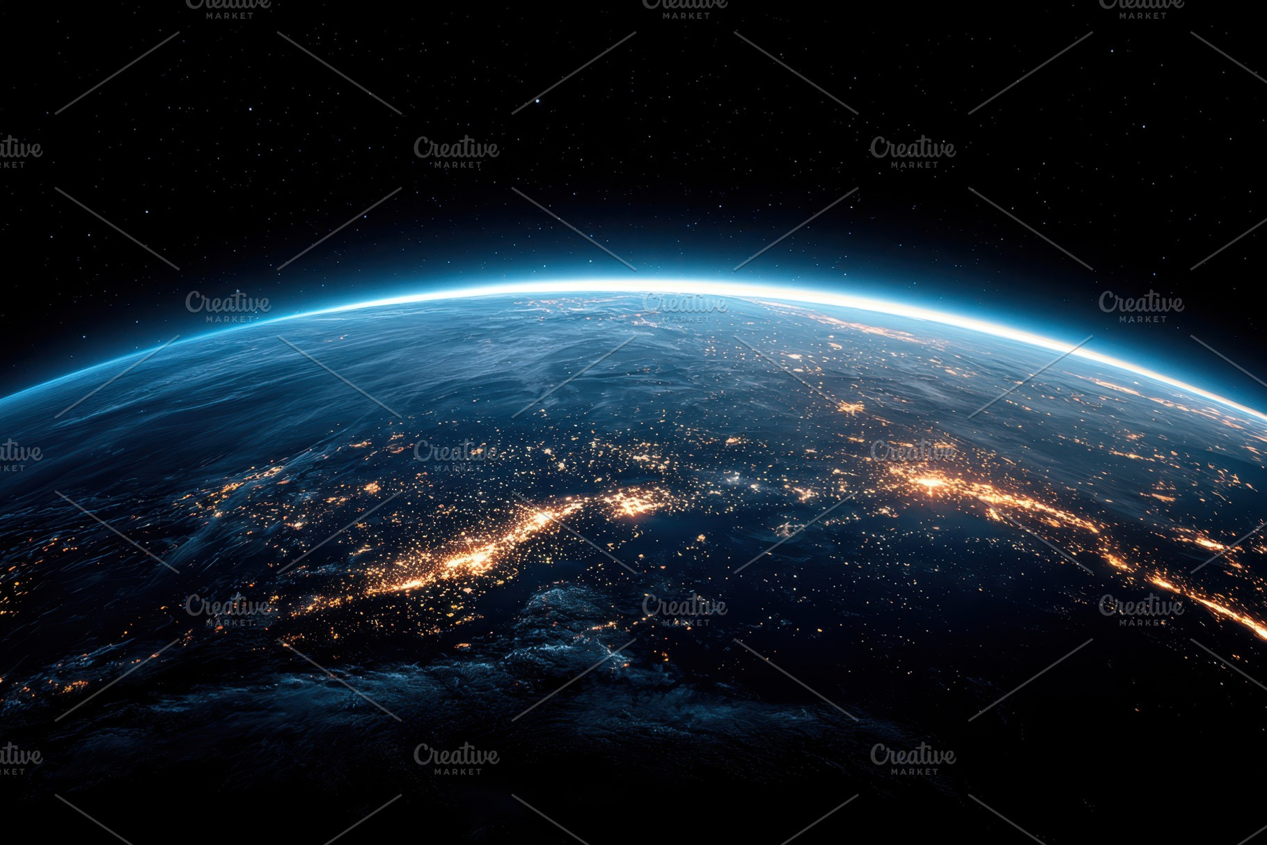 Earth at night with illuminated coastlines, a Technology Photo by AlyaAnd