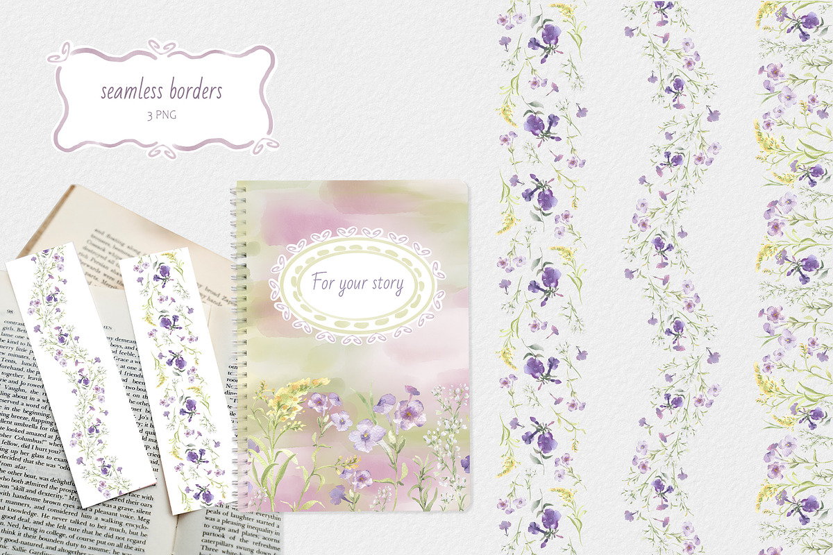 Soft flowers watercolor aesthetic, a Decorative Illustration by Kate Lanbina (Photo 12 of 17)
