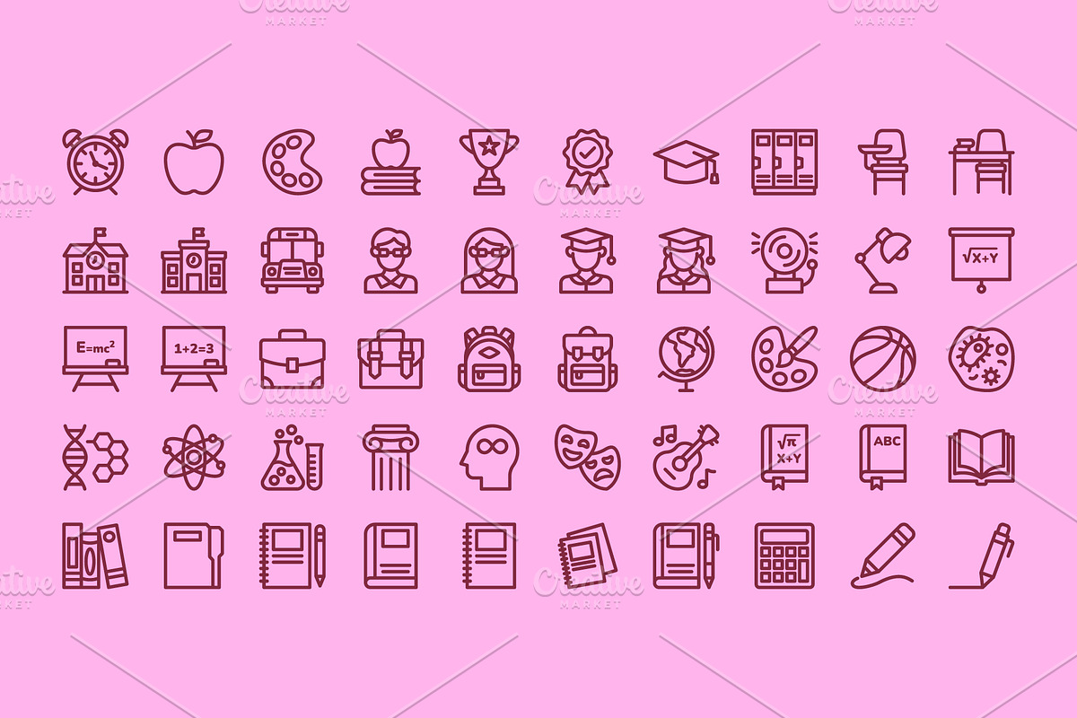 Back to School –Education Line Icons, an Outline Icon by Abstracto-Create (Photo 5 of 7)