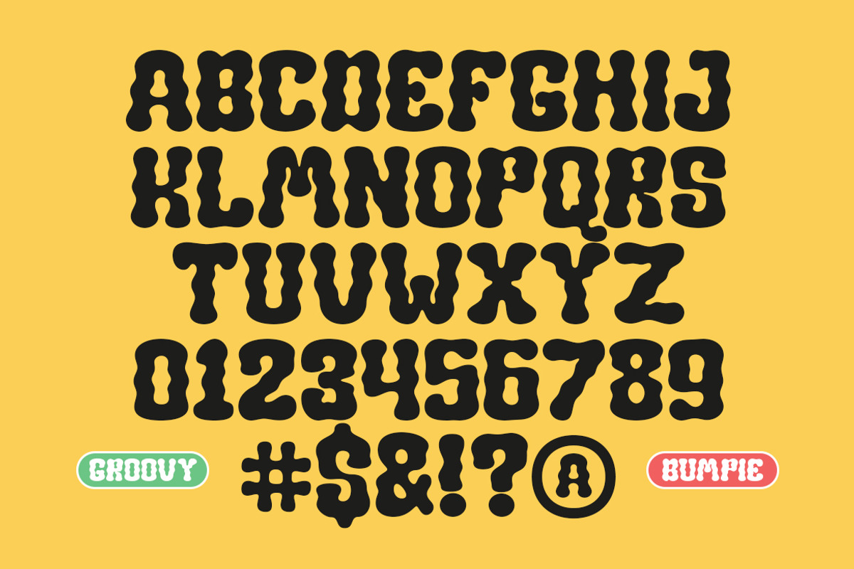 GF Bumpie - Wavy Display Font, a Handwritten Font by GroovyFontCo (Photo 8 of 8)