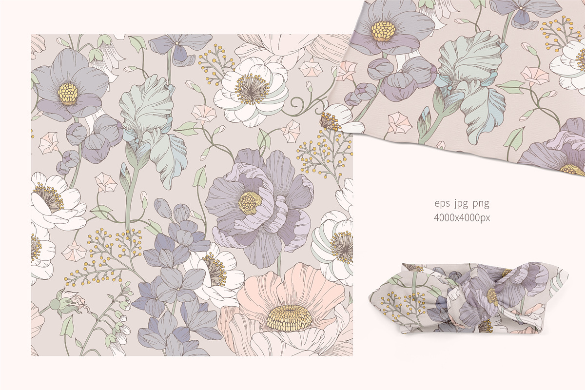 Seamless floral pattern, a Pattern Graphic by Elona Laff (Photo 2 of 5)