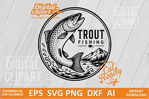 Zander Fishing SVG