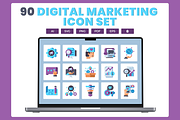 Digital Marketing Icon Set Astute, a Solid Icon by Flat Icons (Thumbnail 1 of 7)