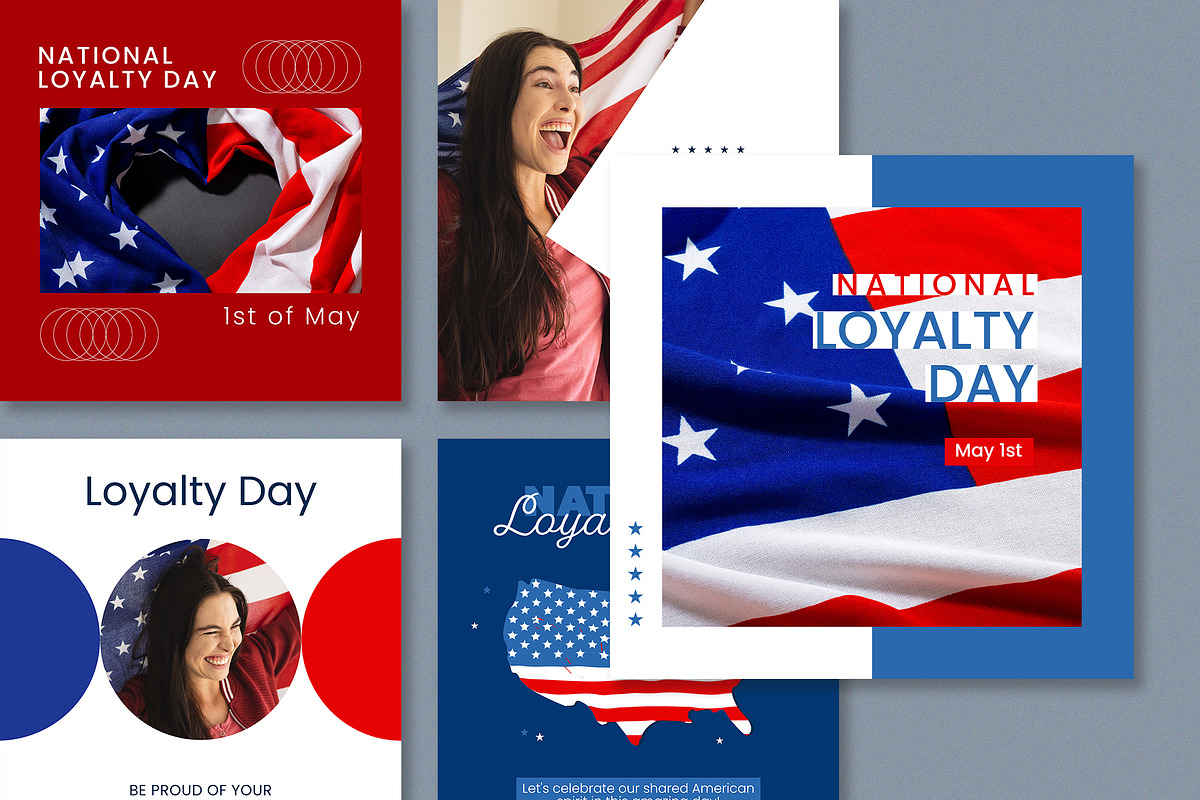 Blue & Red Social Media Set, a Social Media Template by wavebreak (Photo 1 of 2)
