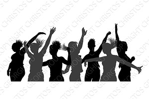 Dancing Women Silhouettes Crowd, a Person Illustration by Christos Georghiou