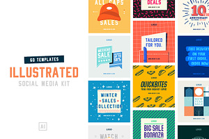 Illustrated Social Media Kit #2