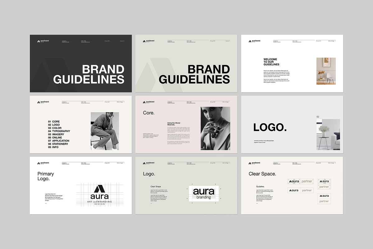 AURA | Brand Guidelines, a Presentation Template by creathrivestudio (Photo 12 of 16)