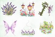 Watercolor Magical Garden Purple Png, an Illustration by Creative Art (Thumbnail 7 of 7)
