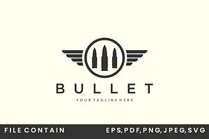 bullet vintage insignia logo vector