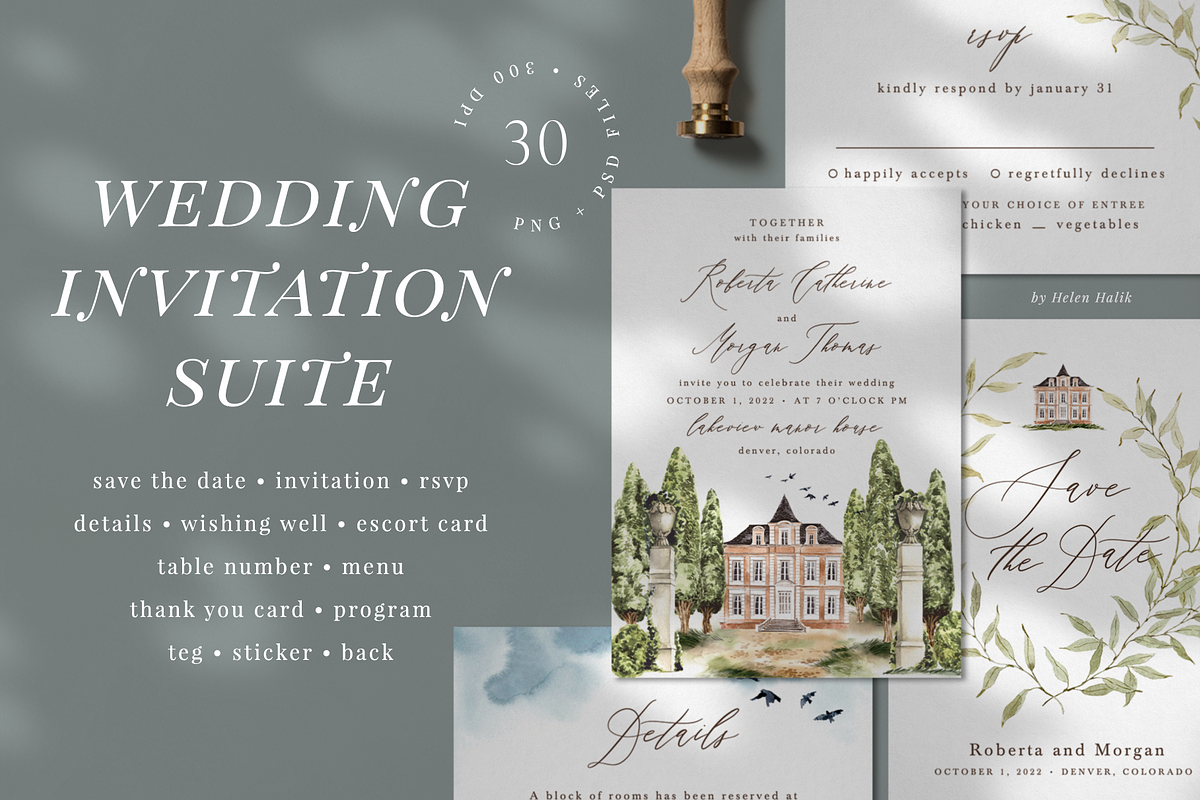 In the shadow of cypresses, an Invitation Template by Helen Halik art (Photo 1 of 5)
