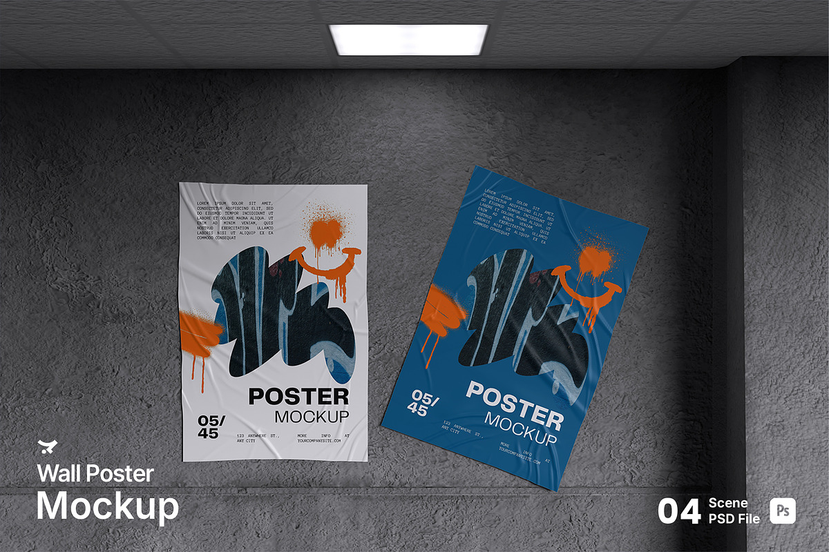 Wall Poster Mockup Bundle Set, an Advertising Mockup by Rielismee