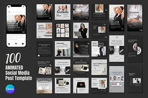 100 Animated Canva Instagram Post, a Social Media Template by TheBrightGrap