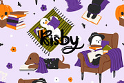 Halloween Book Lover Pattern, a Pattern Graphic by KisbyArt (Thumbnail 1 of 3)