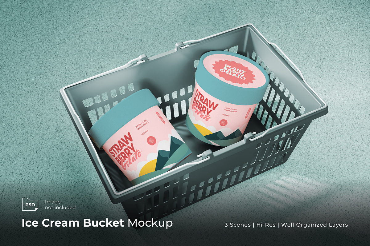 Ice Cream Bucket Mockup, a Cups & Container Mockup by Rahardi Creative (Photo 1 of 4)