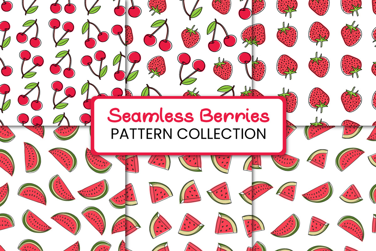 Seamless Berries Pattern Collection, a Pattern Graphic by Gulnarart (Photo 1 of 4)