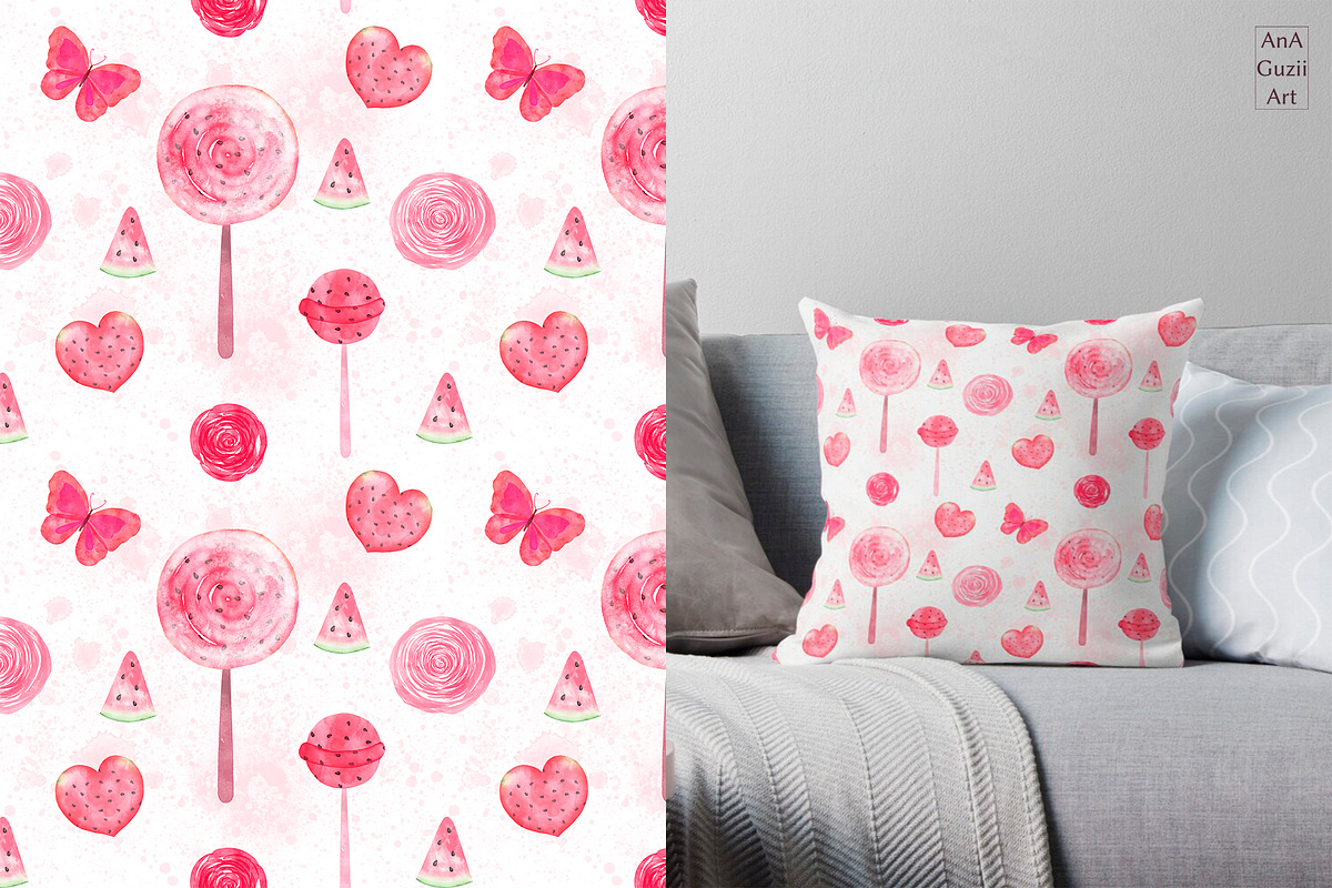 Watermelon watercolor clipart., an Illustration by AnaGuziiArt (Photo 14 of 14)