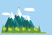 Flat nature landscape illustrations, an Illustration by meanicons (Thumbnail 5 of 5)