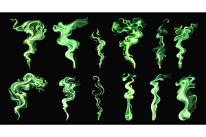 Smelling smoke set. Bad green smell, an Illustration by Valerie Bodnar