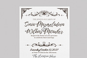 Vintage Wedding Invitation Card, a Stationery Template by MightyDesign (Thumbnail 4 of 8)