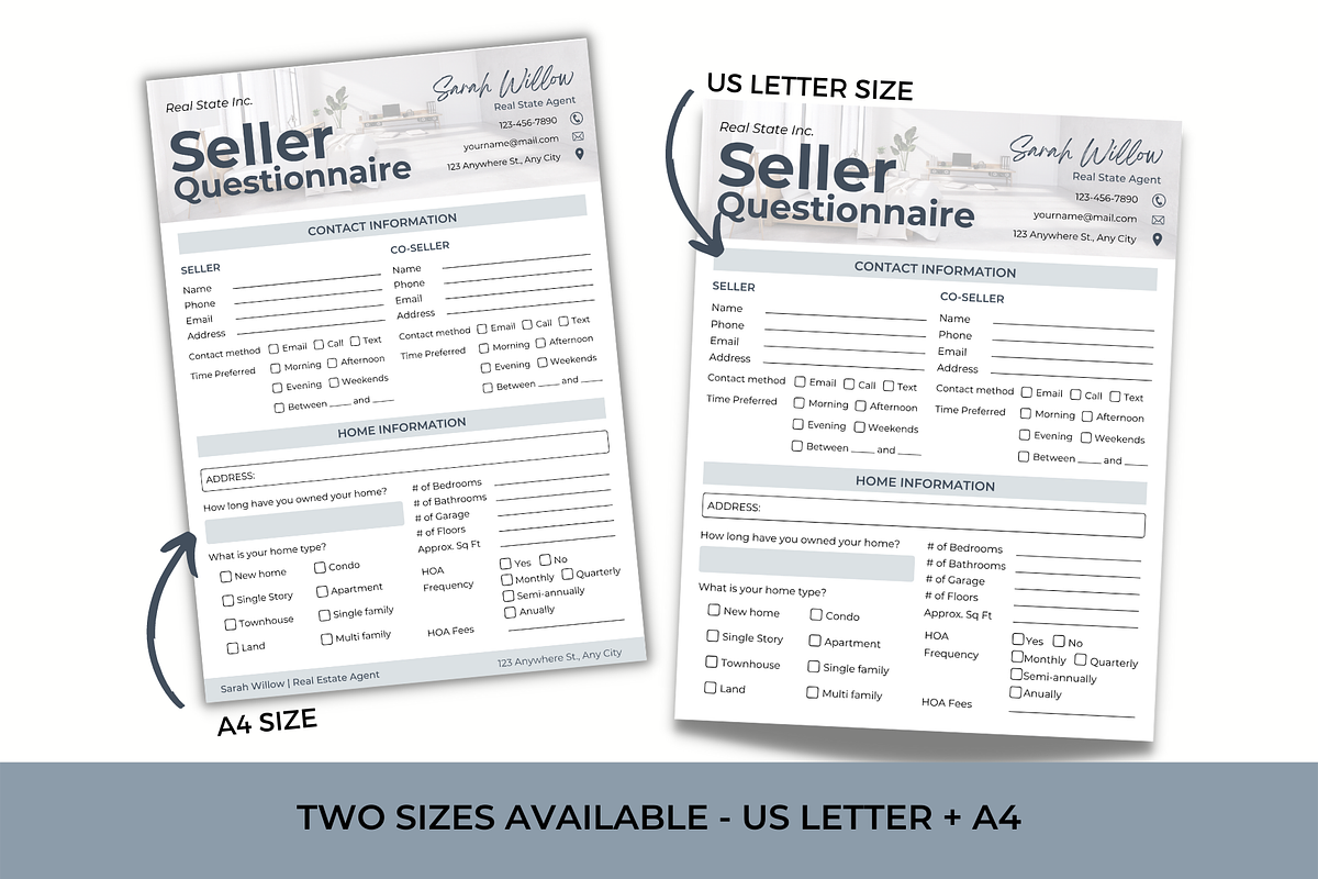 Real Estate Seller Questionnaire, a Stationery Template by Jennifer Magri Templates (Photo 3 of 8)