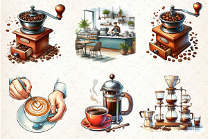 Making Coffee Clipart