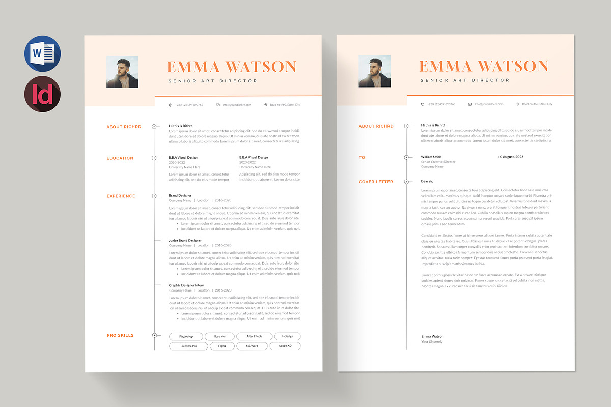 Minimal Resume/CV Template | Word, a Resume Template by HiveArts (Photo 1 of 4)