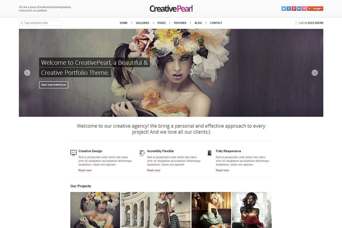 CreativePearl - Photography WP Theme, a WordPress Template by weblion (Photo 2 of 23)