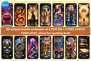 50 Luxury wallpapers +FREE Templates, a Wallpaper Graphic by AuraStudio (Thumbnail 1 of 3)