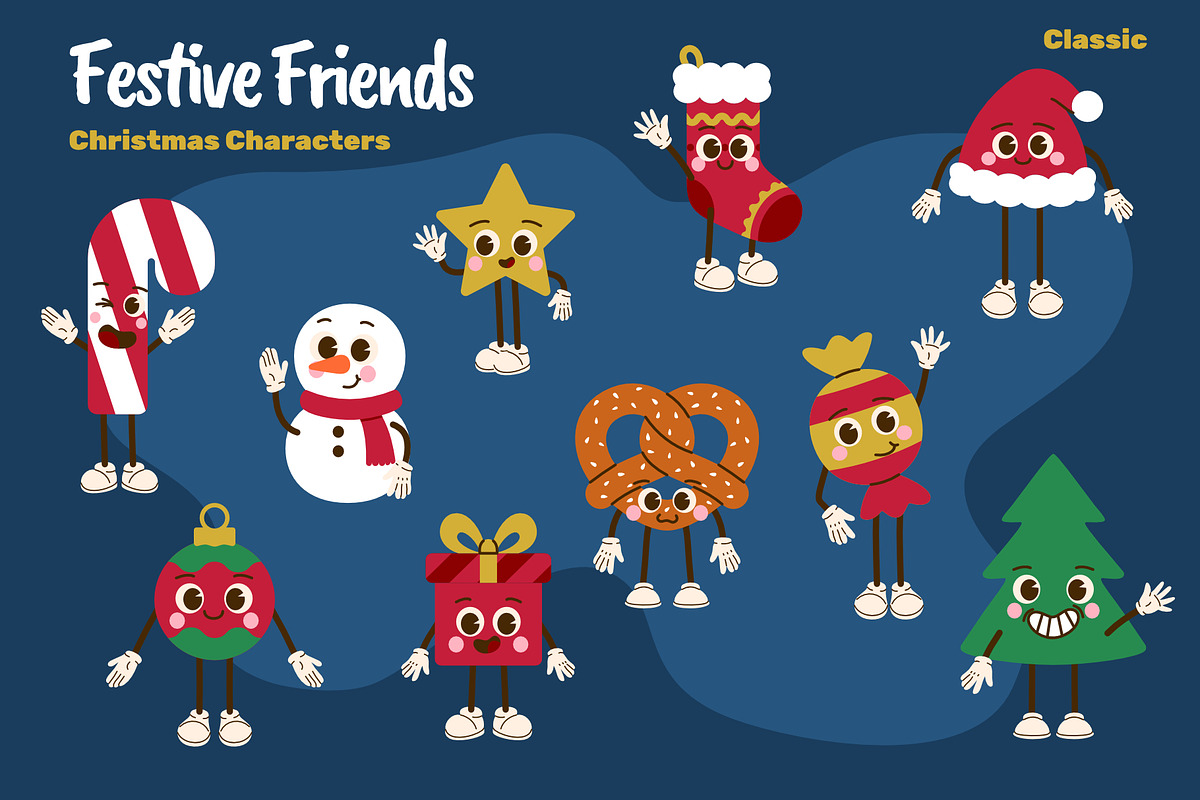 Festive Friends - Vector Bundle, a Seasonal Illustration by moja doodle (Photo 2 of 4)