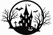 Haunted Halloween Silhouette bundle, an Illustration by BIPLOB EXPERT (Thumbnail 4 of 9)